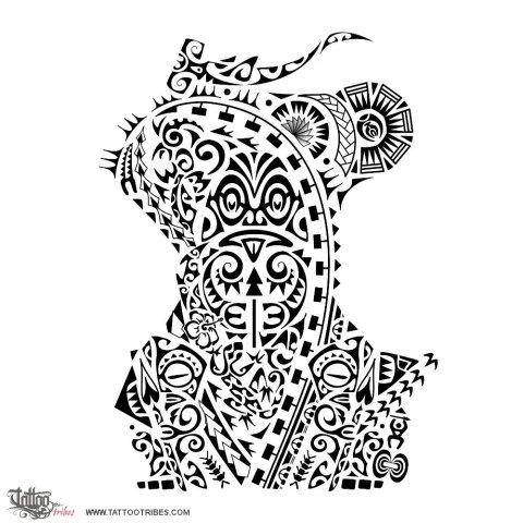 Ngarahu (Chief warrior) tattoo design thumbnail