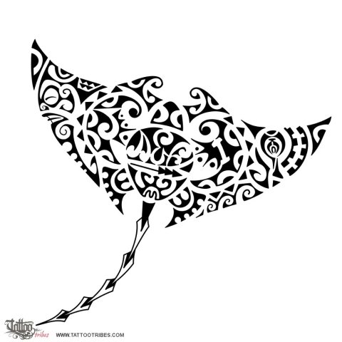 Manta turtle (Family protection) tattoo design thumbnail