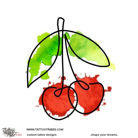 Cherries (Passion) tattoo design thumbnail