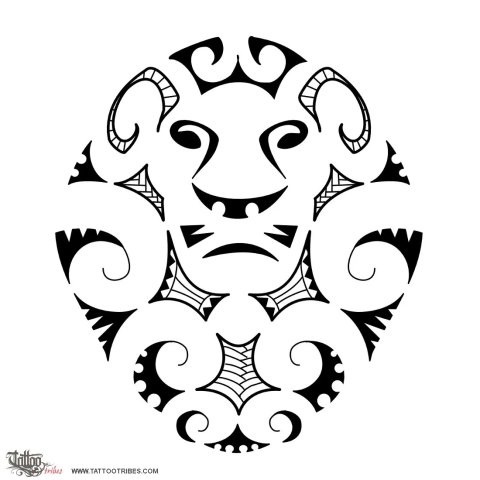 Maori style lion (Maori series: EARTH) tattoo design thumbnail