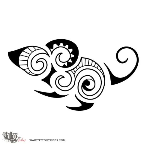 Maori style mouse (Maori series: EARTH) tattoo design thumbnail
