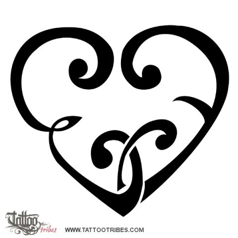 E+F heart (Union) tattoo design thumbnail