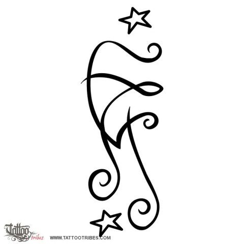 E+M & stars (Importance) tattoo design thumbnail