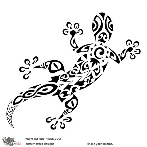 'Ārara (Gecko) tattoo design thumbnail