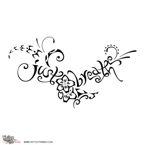 Just breathe (Beauty, life) tattoo design thumbnail