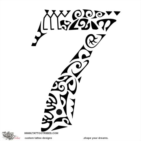 Hitu (Seven) tattoo design thumbnail