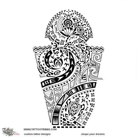 Mixed sleeve (Erin) tattoo design thumbnail
