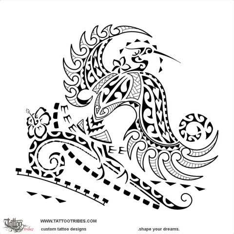 Kōtuku (White heron) tattoo design thumbnail