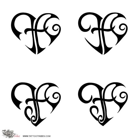 F+A heart (Union) tattoo design thumbnail
