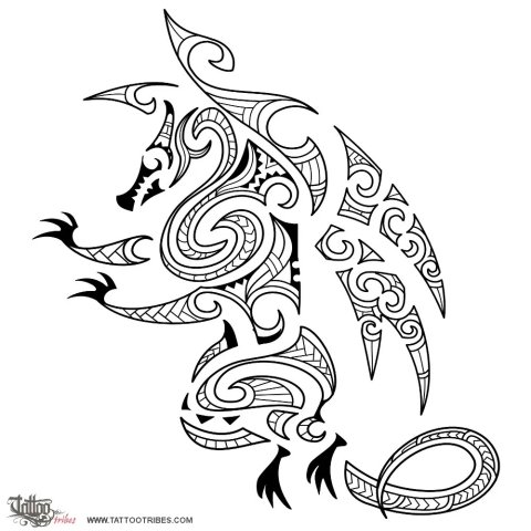 Maori style drake (Maori series: FIRE) tattoo design thumbnail