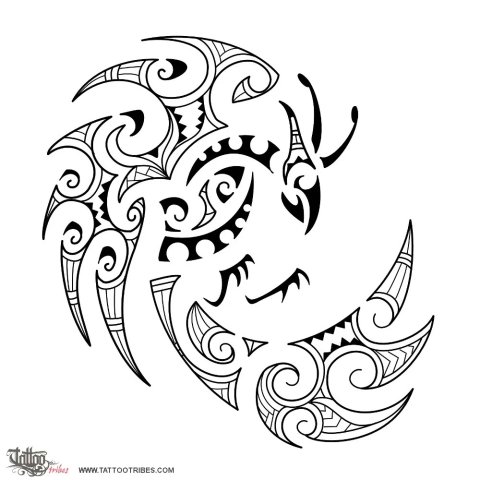 Maori style Fenghuang (Virtue, grace) tattoo design thumbnail