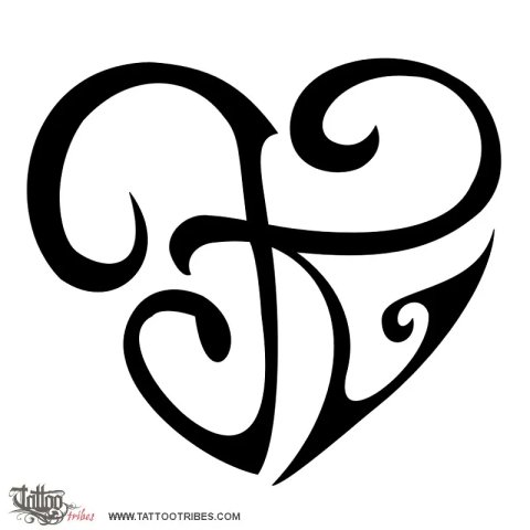 F+K heart (Unione, love) tattoo design thumbnail