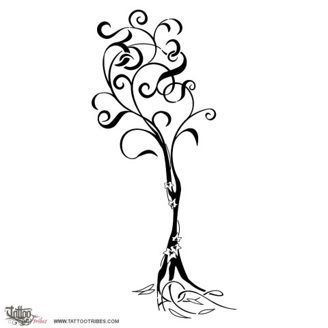 Family tree (Union, continuity) tattoo design thumbnail