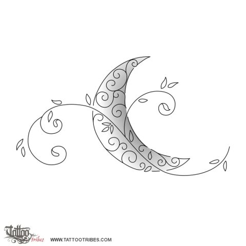 Delicate moon (Femininity, emotions) tattoo design thumbnail