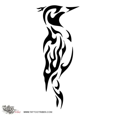 Fire woodpecker (Resourcefulness) tattoo design thumbnail