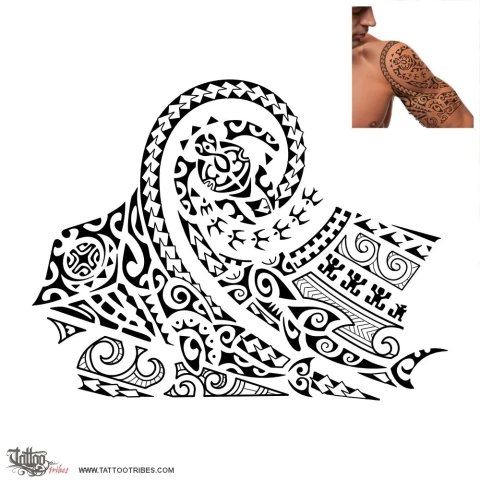 Putahi (To join, to meet) tattoo design thumbnail
