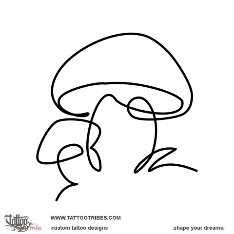 Mushrooms (In memory) tattoo design thumbnail
