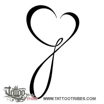 G heart (Love) tattoo design thumbnail