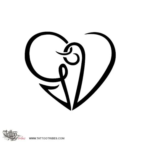 G+V heart (Union) tattoo design thumbnail