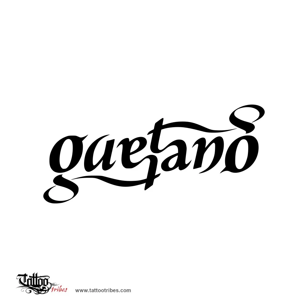 Gaetano (Ambigram) tattoo design thumbnail