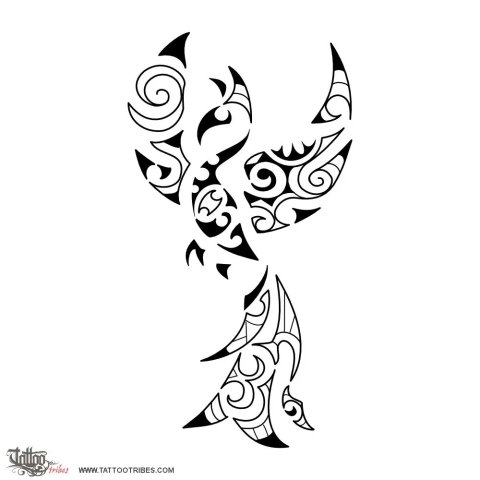 Small phoenix (Rebirth) tattoo design thumbnail