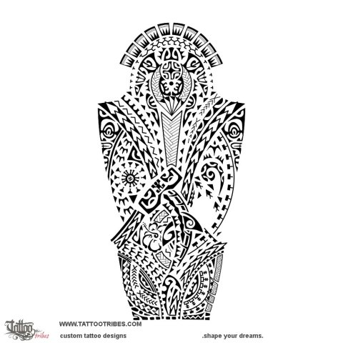 Purumu roa (Long path) tattoo design thumbnail