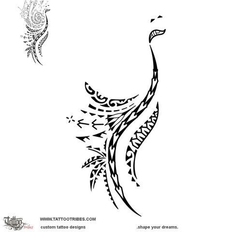 Flaming koru (Extension) tattoo design thumbnail