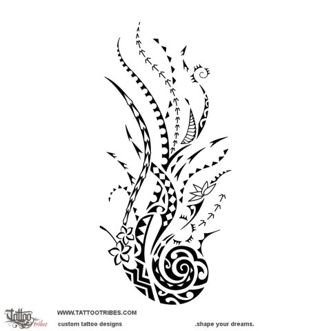 Flaming koru (Rebirth) tattoo design thumbnail