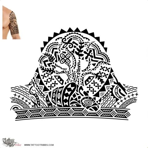 Baobab tree (Life) tattoo design thumbnail