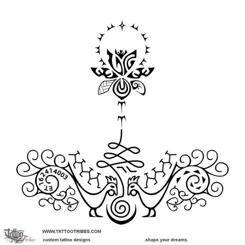 Path to joy (Moluccan) tattoo design thumbnail