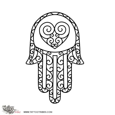 Hand of Fatima (Protection) tattoo design thumbnail