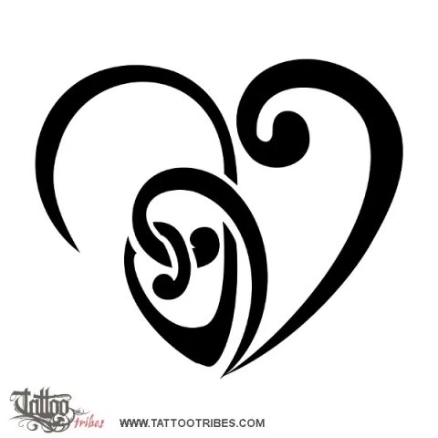 I+V heart (Love, union) tattoo design thumbnail