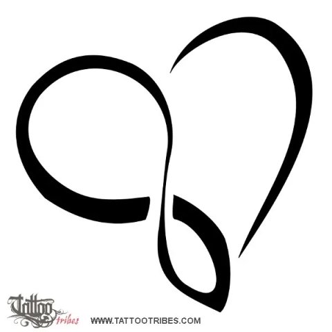 Infinity heart (Neverending love) tattoo design thumbnail