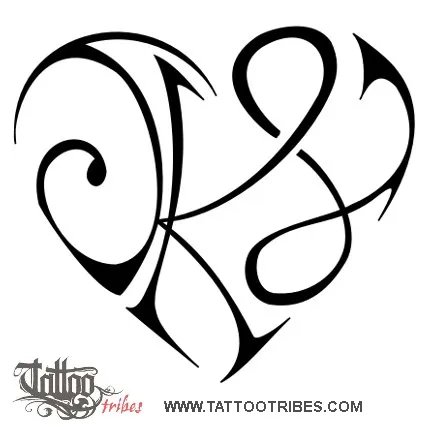 J+K+L heart (Love, bond) tattoo design thumbnail