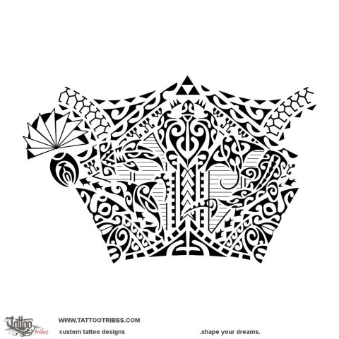 Moana haauriuri (Deep colored sea) tattoo design thumbnail