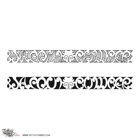 Jacqui & Bomber (Maorigram) tattoo design thumbnail