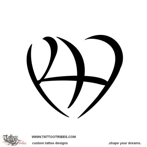 K+H Heart (Union) tattoo design thumbnail