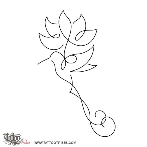 Lotus hummingbird (Rebirth) tattoo design thumbnail