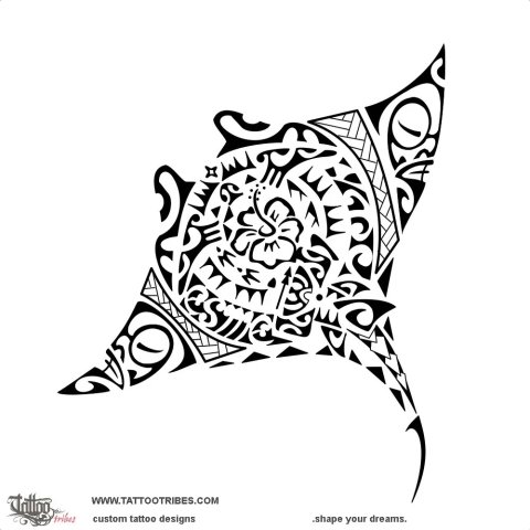 Manta ray (Daughter) tattoo design thumbnail