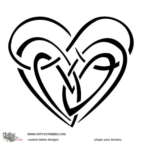 Double infinity heart (Neverending love) tattoo design thumbnail
