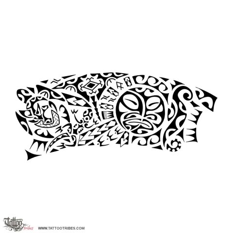 Ra-marama (Sun-moon) tattoo design thumbnail