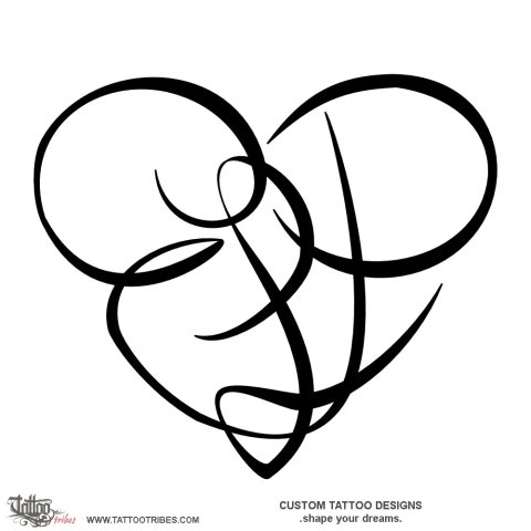 E+L+P heart (Union) tattoo design thumbnail