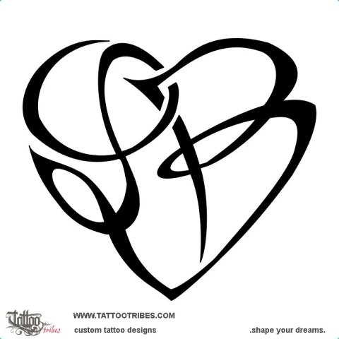 L+B heart (Union) tattoo design thumbnail