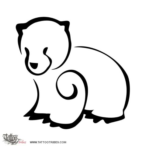 Bear cub (Love) tattoo design thumbnail