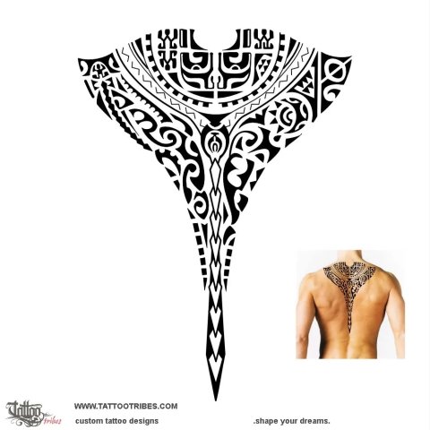 Fai (Manta ray) tattoo design thumbnail