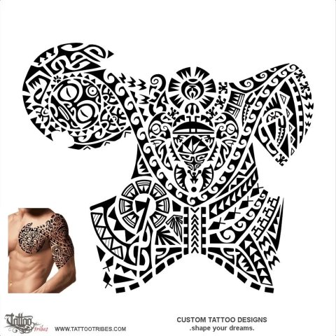 Whakapaparanga (Story, series of layers) tattoo design thumbnail
