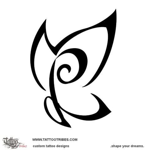 M+L butterfly (Transformation) tattoo design thumbnail