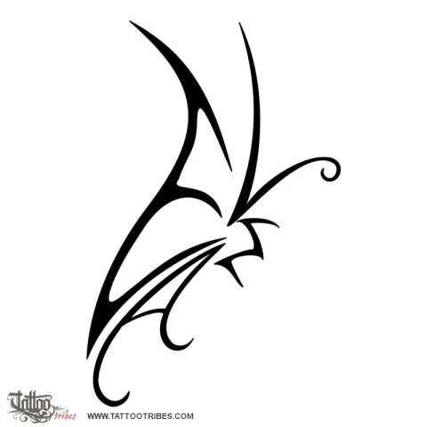 M+E+L+A butterfly (Family) tattoo design thumbnail