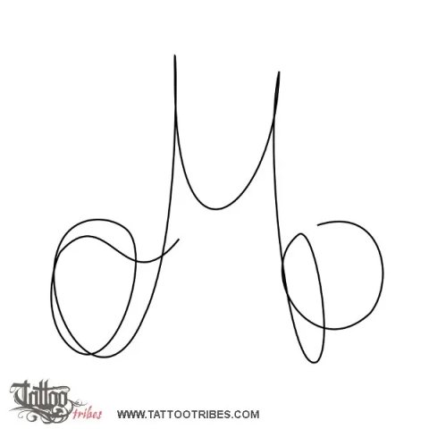 M+OP letters (Union) tattoo design thumbnail