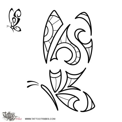 S+L butterfly (Union) tattoo design thumbnail
